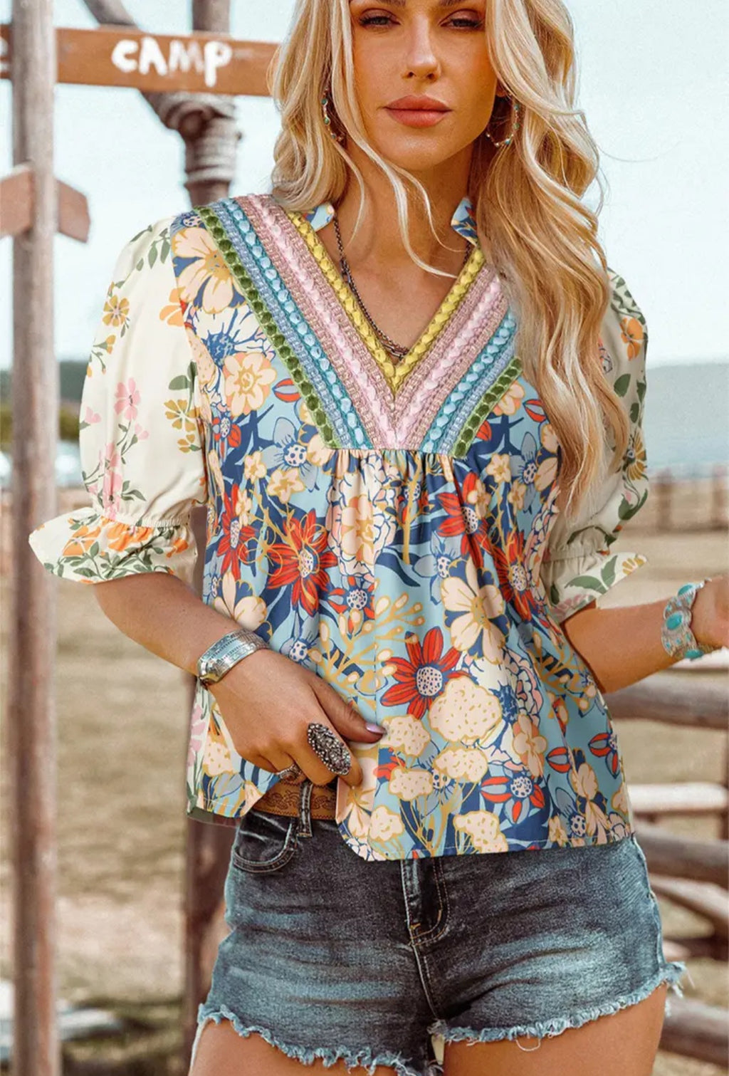 Boho Floral Blouse
