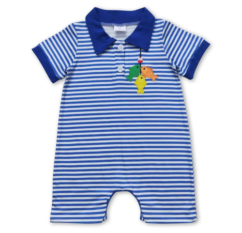 Blue fish romper